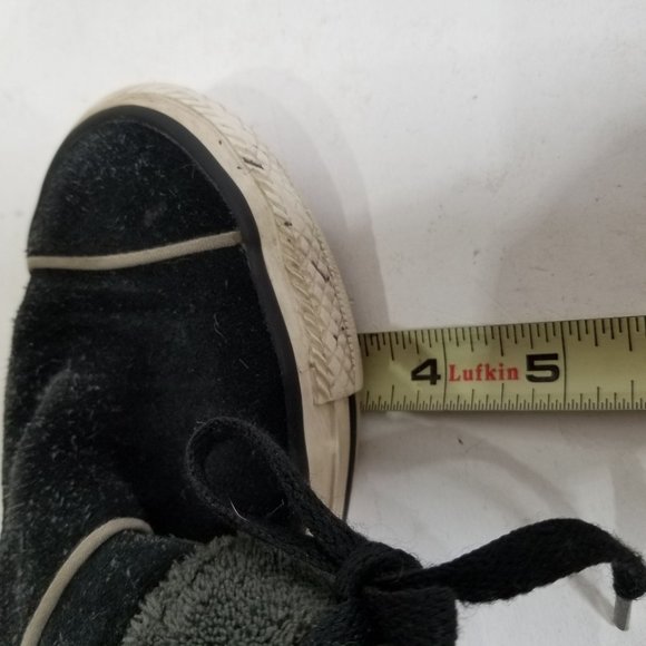 Converse High Top Ankle Boot Black Cuffed Fur Zip Chuck Taylor 12 Junior - Picture 15 of 15